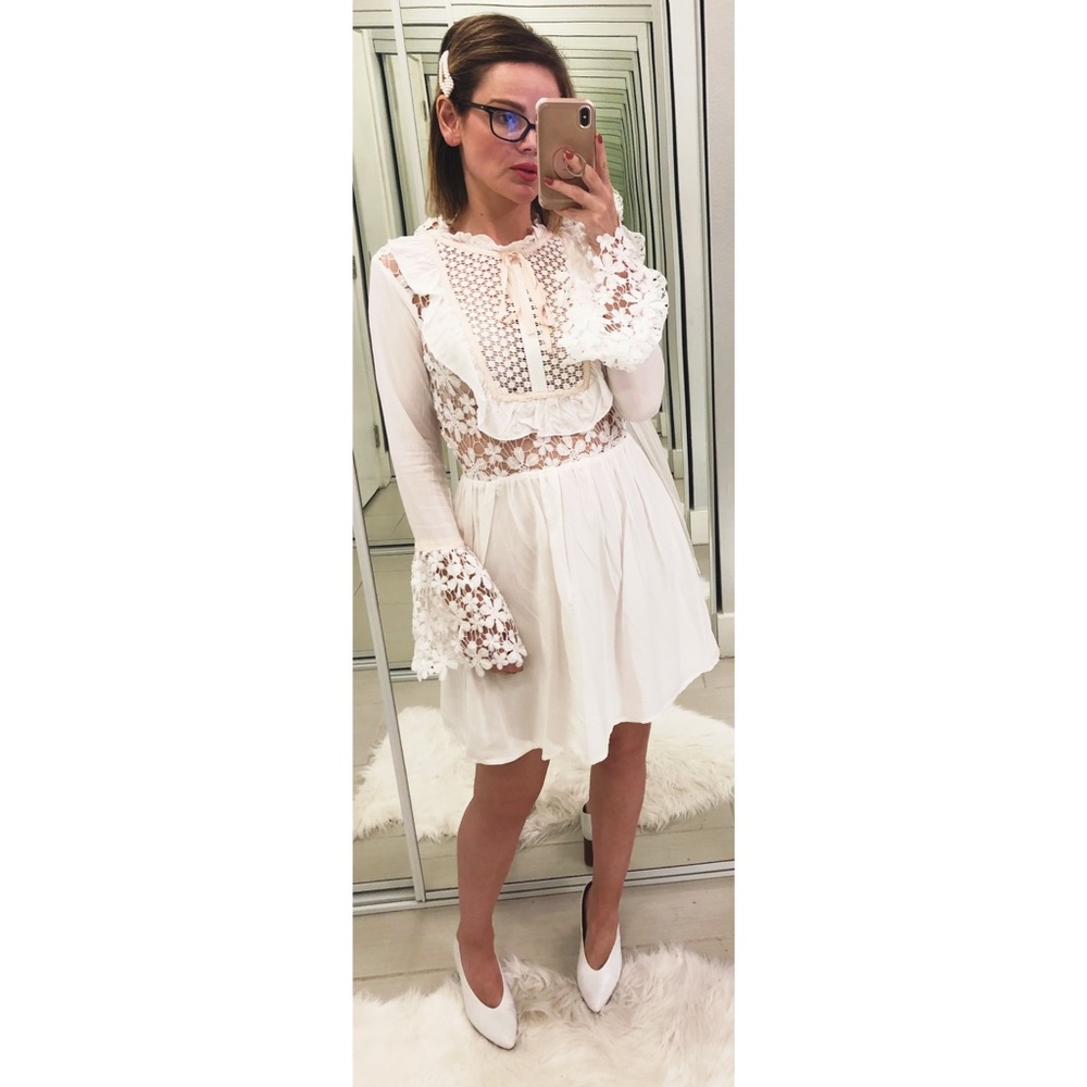 Endless Rose Bell Sleeve Dress with Tied Ribbon